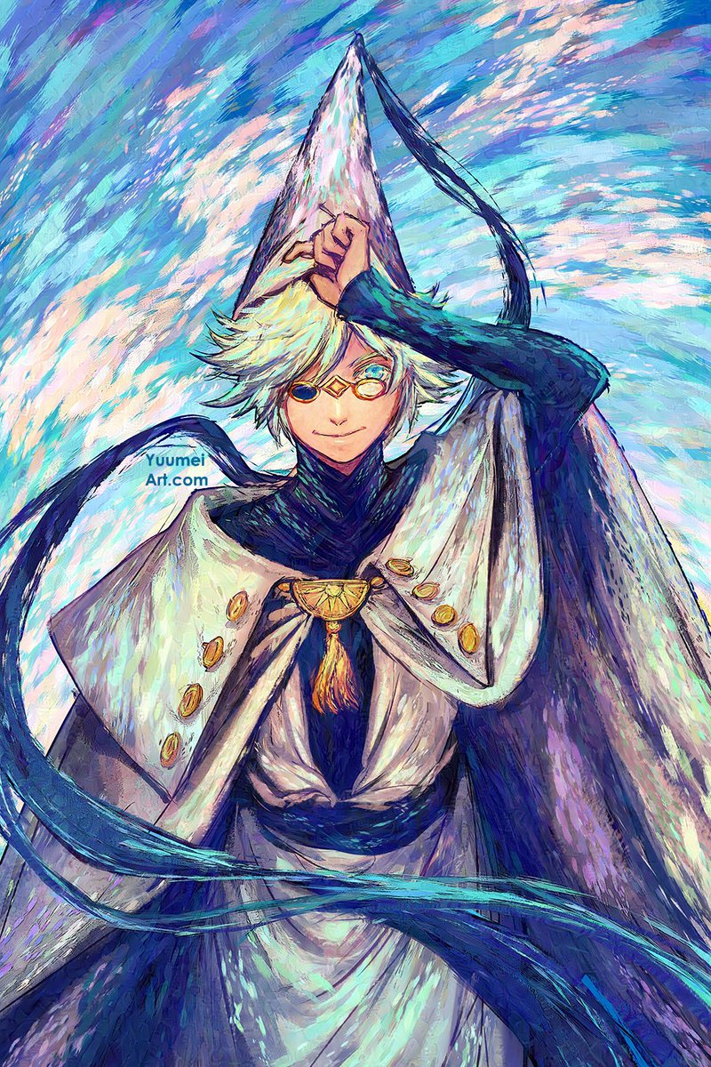 Yuumei_Art's tweet photo. My friend told me yesterday that today is Qifrey's birthday, so I had to doodle something last minute to celebrate lol

Been testing out my new impressionist brushes. I made these for painting backgrounds so it's been a challenge to adapt them to painting people. 

#Δ帽子 https://t.co/P83jLgPAEI