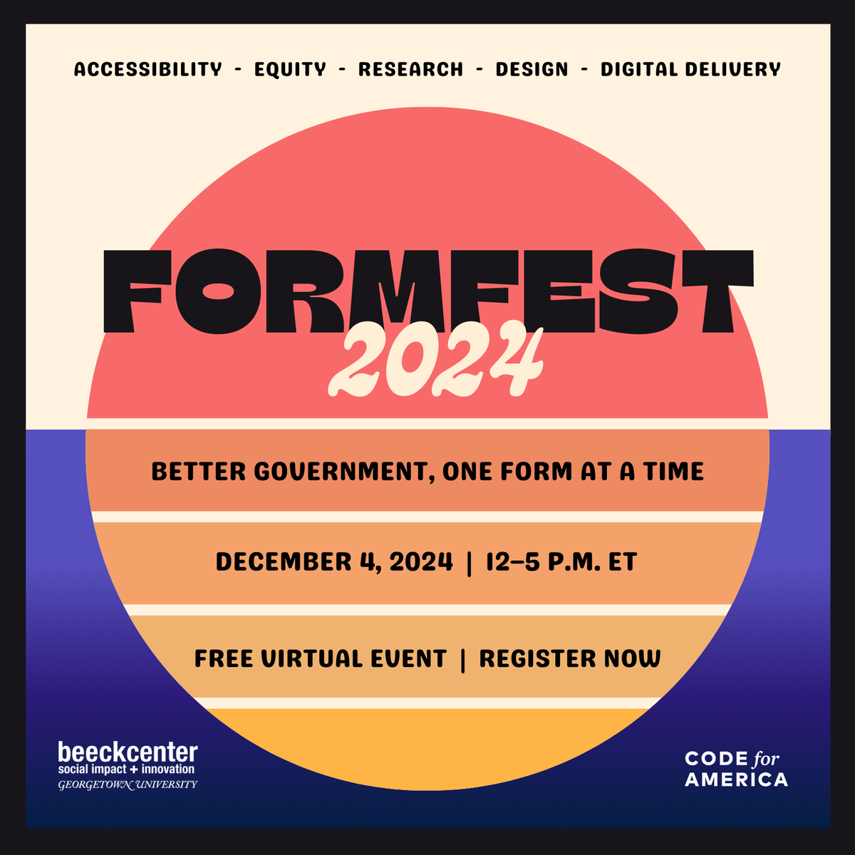 GovLoop's tweet photo. ๐ข Join @codeforamerica and the @BeeckCenter for Social Impact + Innovation on Dec. 4 from 12โ5 p.m. ET for #FormFest! You'll learn how agencies can make services more ๐ accessible ๐ through online forms: https://t.co/8WqPEtL9MC https://t.co/xf7bDdqUdm