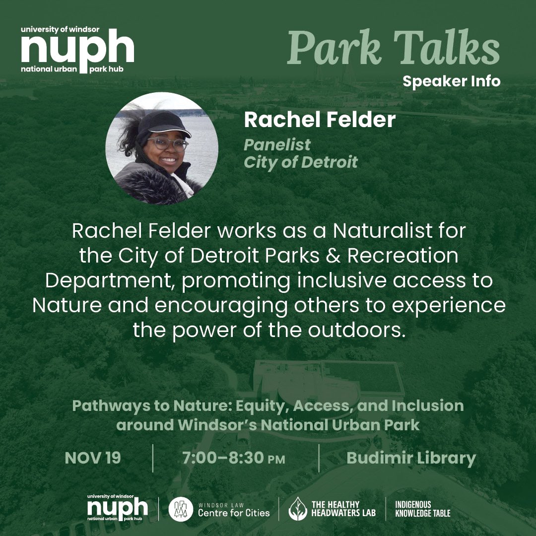 Meet the moderator and panelists for this evenings Park Talk! 

Registration is free: uwnuph.ca/event/2024-11-…

Hope to see you there!