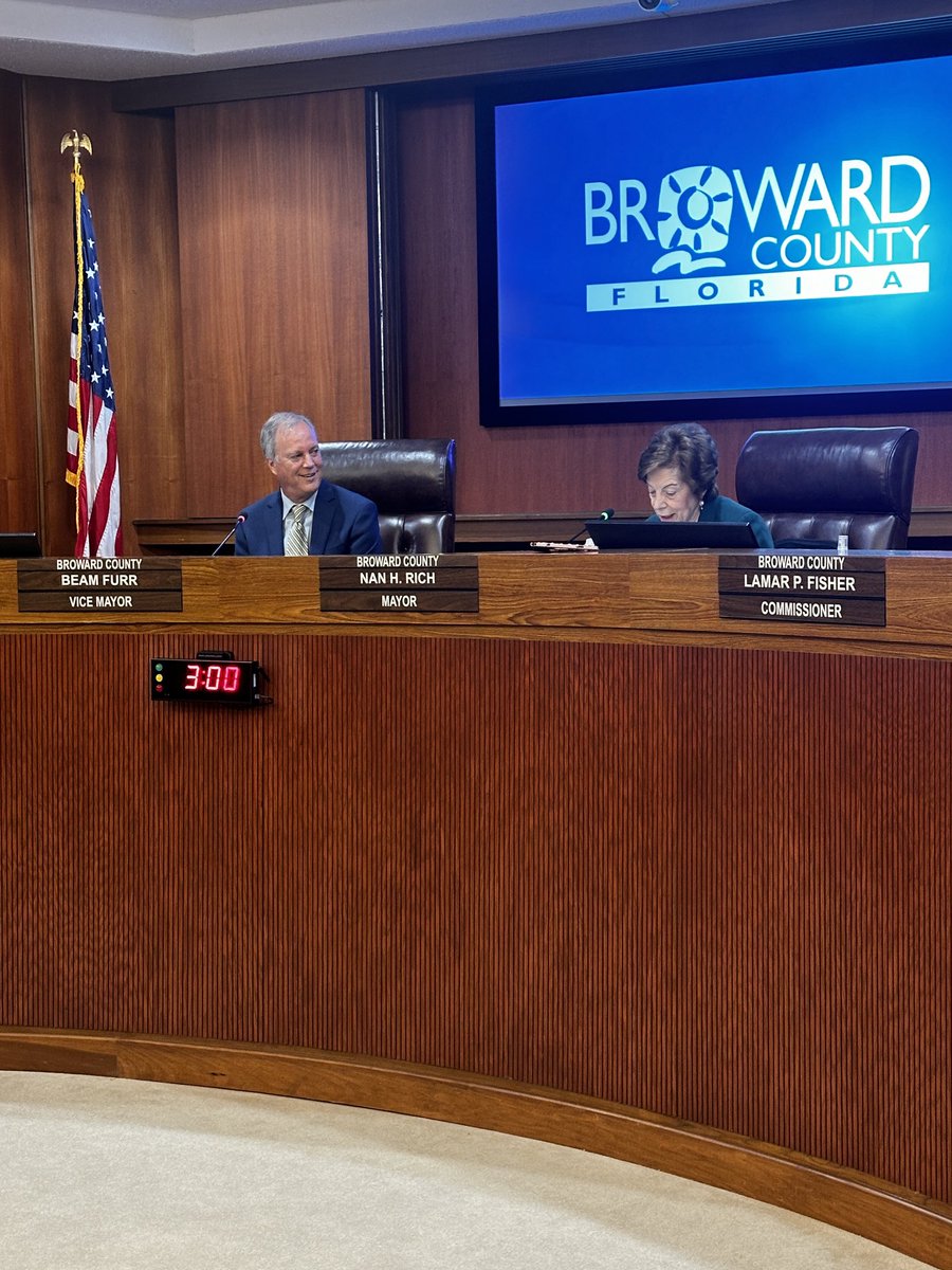 Commissioner ⁦<a href="/beamfurr/">Beam</a>⁩ selected to serve as Mayor of Broward County today!  Congrats.
