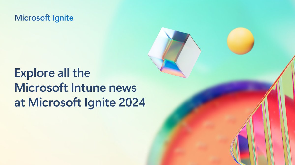MSIntune's tweet image. Smarter security, simplified workflows, unified endpoint management. Explore the latest Microsoft Intune news and announcements from Microsoft Ignite: aka.ms/IntuneNews_Ign…

#MSIntune #MSIgnite
