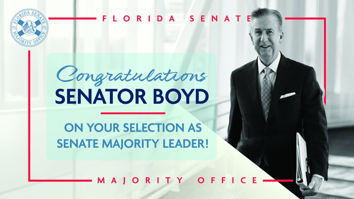 FLSenateGOP's tweet image. Congratulations, Leader @JimBoydFL! You will serve our Republican senators and the state of Florida well!