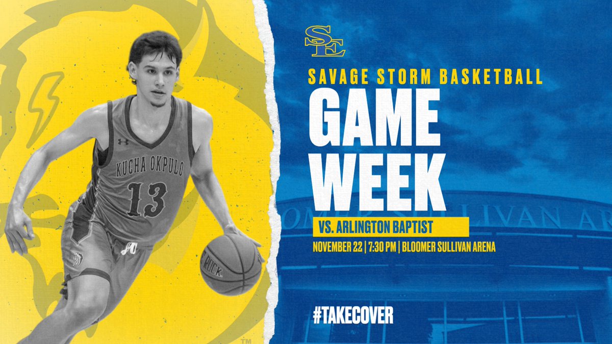 Southeastern Athletics (@gosoutheastern) on Twitter photo We hope to see you at Bloomer Sullivan Arena this Friday as <a href="/SavageStormMBB/">Savage Storm MBB</a> hosts Arlington Baptist!
#TakeCover We hope to see you at Bloomer Sullivan Arena this Friday as <a href="/SavageStormMBB/">Savage Storm MBB</a> hosts Arlington Baptist!
#TakeCover
