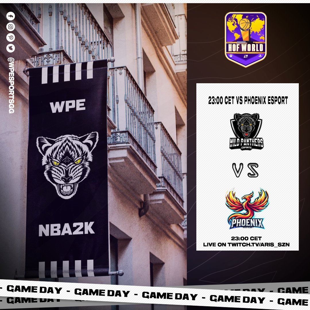 🔥 GAME DAY 🔥
🕚 23:00 CET
🆚️ <a href="/PhoenixEsport_x/">Phoenix eSport</a>
🏆 <a href="/HOFWorld2K/">HOF World</a>
🌐 twitch.tv/aris_szn?sr=a
#wpehype 🐆