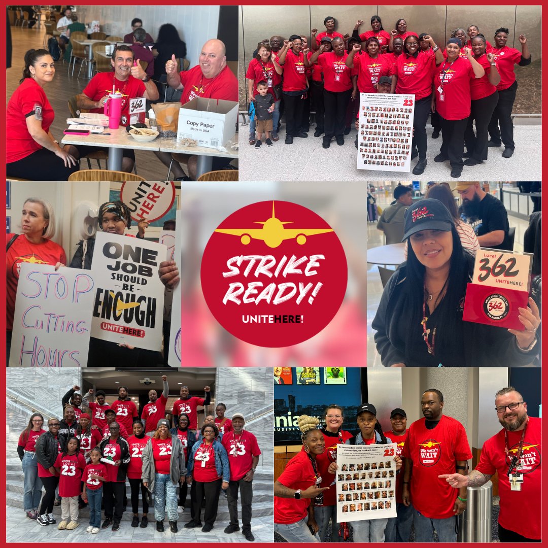 unitehere's tweet photo. ✈ Delaware North workers at US Airports are covered by a national agreement that expired on 10/31. As bargaining continues, workers across the US have been delegating, speaking to their elected officials &amp; taking strike votes as they fight for free healthcare &amp; wage increases. https://t.co/PIxCyYfrxl
