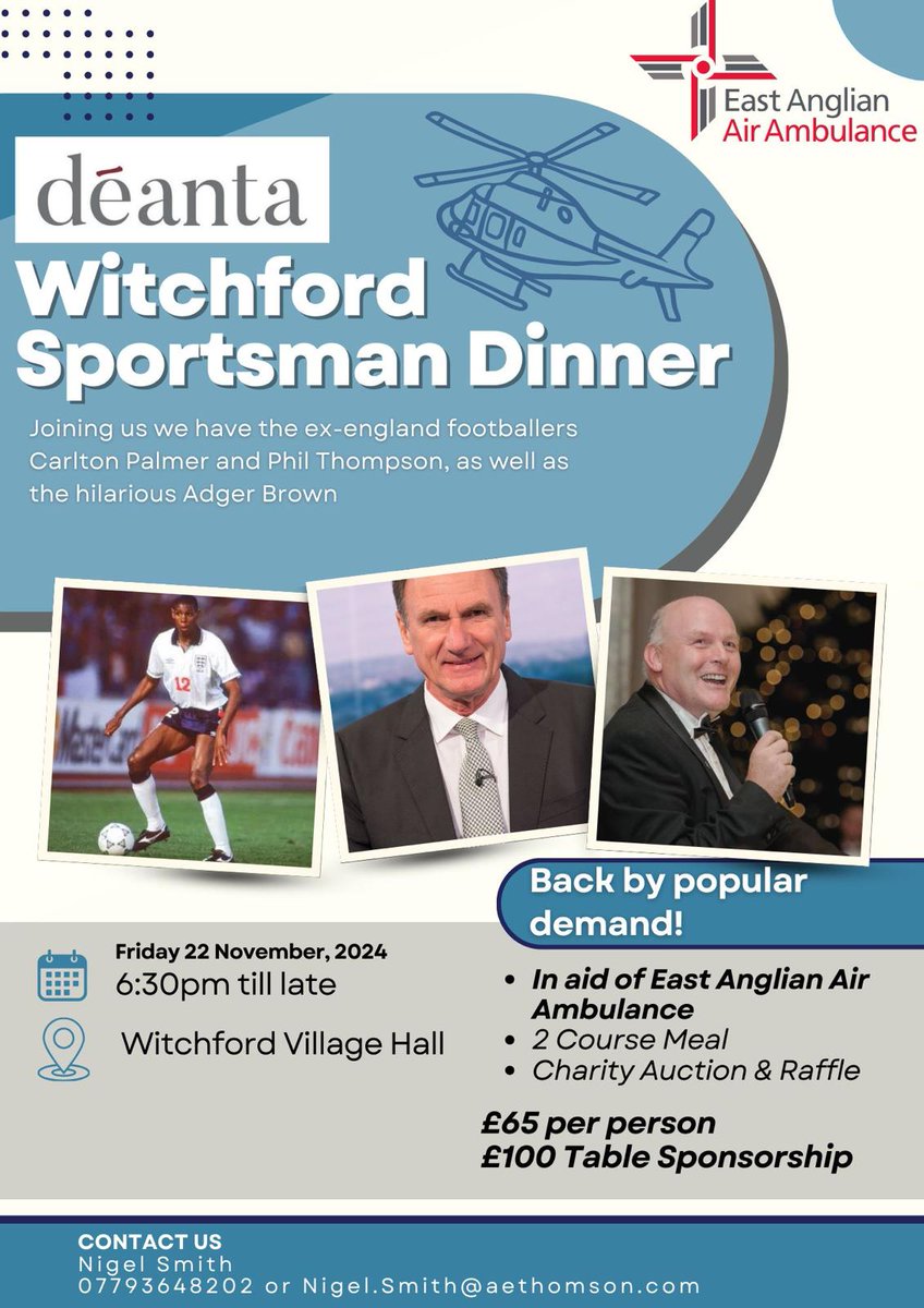 Witchford96's tweet photo. Not long till another great night. Two legends of the game will be speaking in @Phil_Thompson4 and @CarltonPalmer, plus the great @adgerbrown. Huge thanks to the best football club sponsor @DeantaUK for sponsoring the event. https://t.co/xjHyMYzpXF