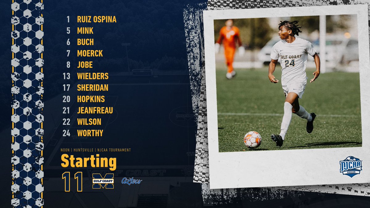 SOCCER | Here's the expected <a href="/MGCCCSoccer/">MGCCC Soccer</a> starting lineup for today's do-or-die match, starting in a few minutes:

njcaa.org/network