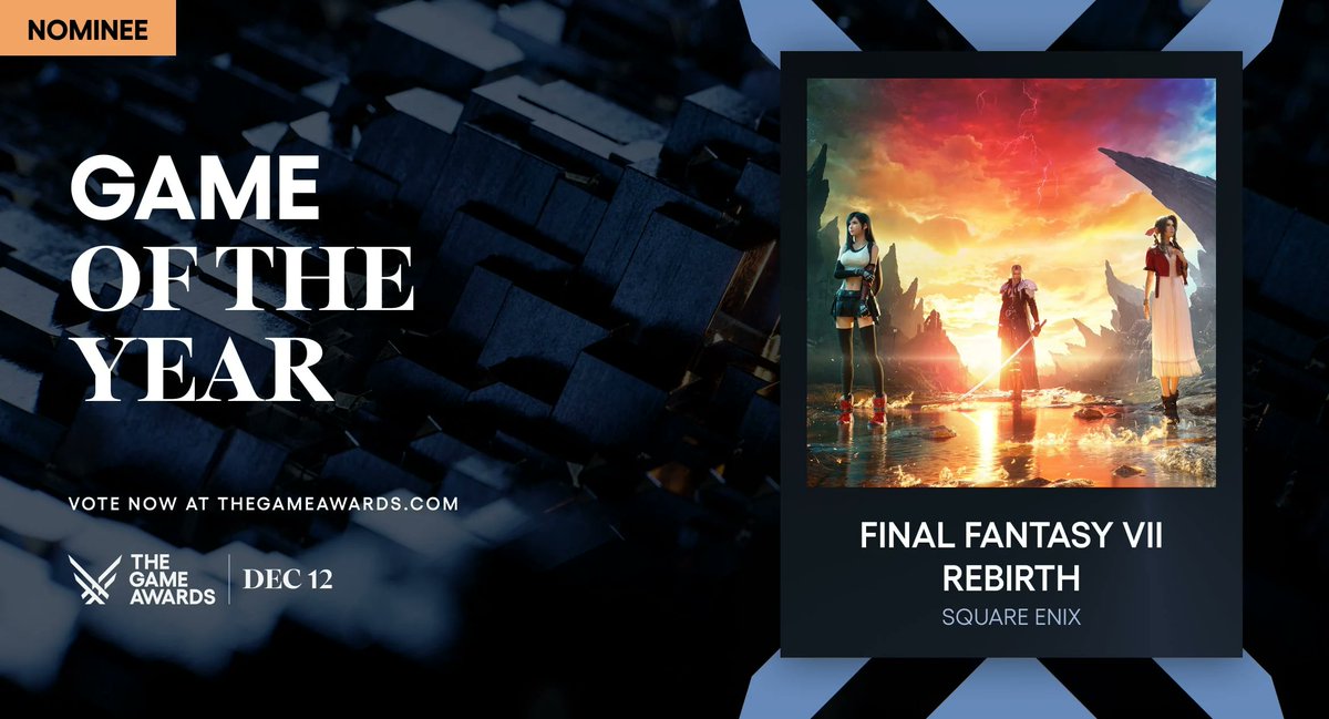 CoreyAlann's tweet image. I mean, obviously 😌 #FinalFantasyVIIRebirth 

#TheGameAwards @TheGameAwards thegameawards.com/share/nominee/…
