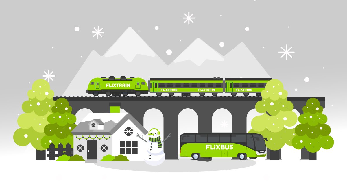 Wir stocken unser Angebot über die Weihnachtsfeiertage auf!🎄
🚍 Das #FlixBus-Angebot wird um fast 20 Prozent vergrößert und umfasst über 700 Reiseziele, die ihr direkt von Deutschland, Österreich und der Schweiz aus erreicht.
🚆#FlixTrain verbindet durch die Kooperation mit dem