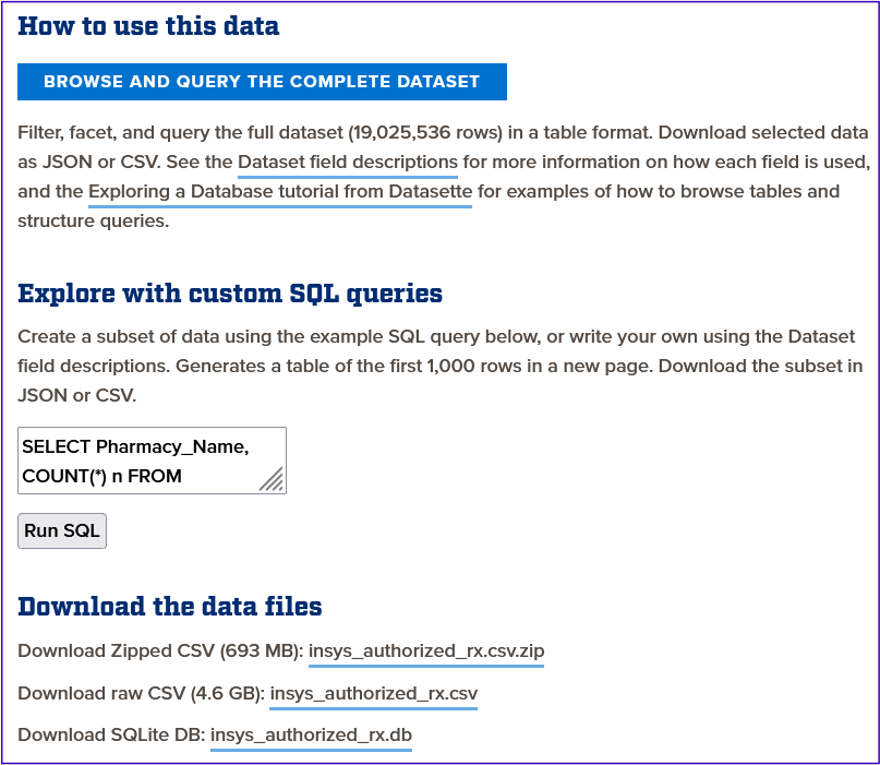 Explore datasets derived from #opioid docs—tools to facilitate &amp; inspire research—in our latest resource, OIDA Data Products. Get a running start w/ deduplicated docs, crafting queries online, &amp; more, before dedicating time &amp; resources to a full analysis. data.oida-resources.jhu.edu