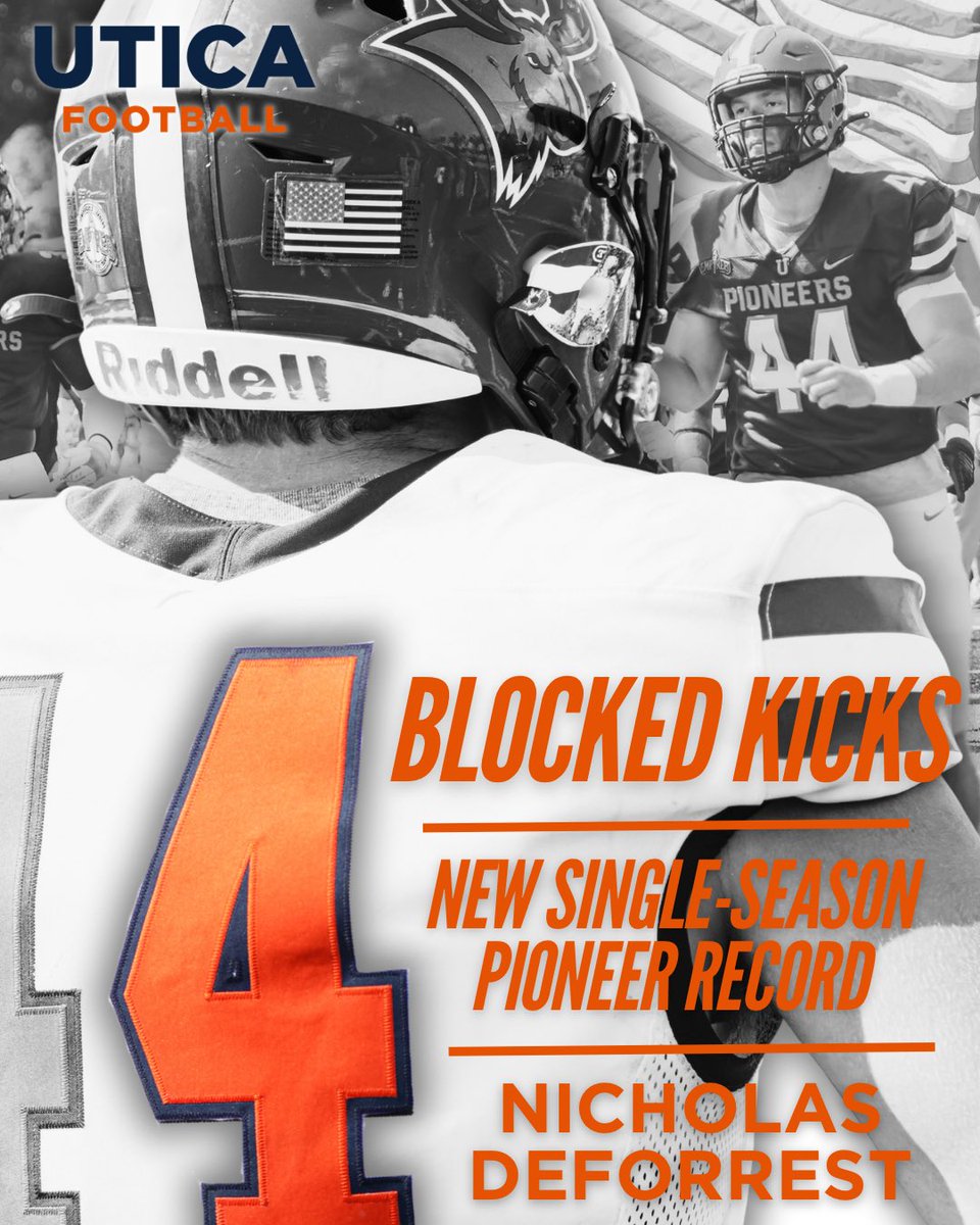 We wanted to write a caption, but Nick DeForrest blocked it… 

Congratulations to the new school record holder for single-season blocked kicks! 🏈🥾🚫

DeForrest doubled the record total with 4 blocks this season 🧱🧱🧱🧱

#FearTheMoose #GoPioneers #Empire8 #d3fb