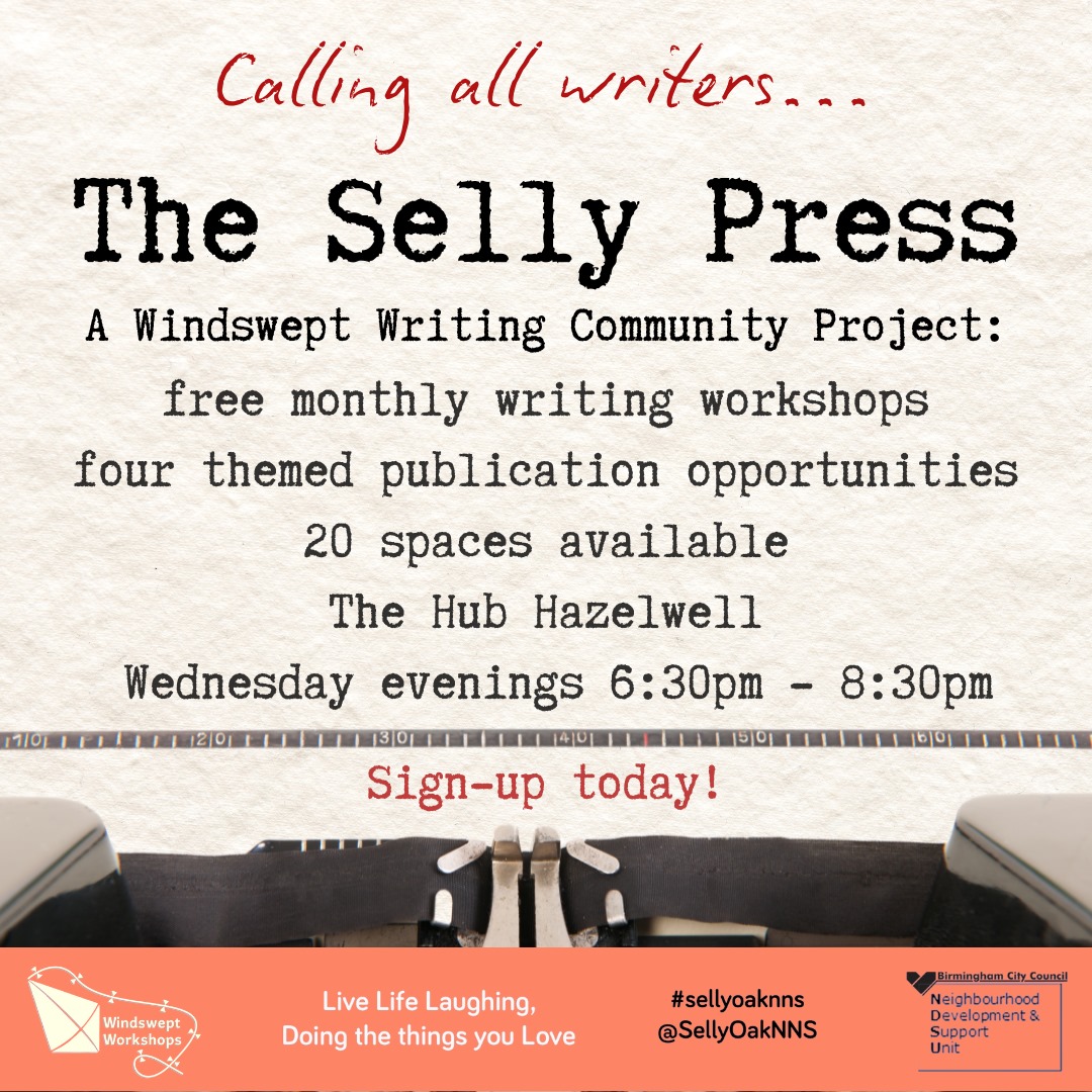 Calling all writers... Join the Windswept Writing Community for The Selly Press.
Monthly writing workshops and quarterly publication opportunities await!
docs.google.com/forms/d/e/1FAI… 
#writingcommunity #writing #writingworkshops #poetry #getpublished #creativewriting #fictionwriting