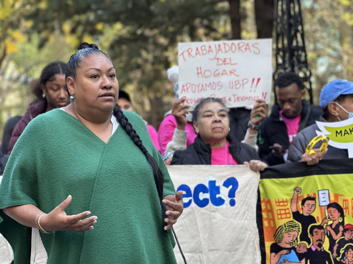 “We know that excluded workers contribute to the safety net, so why aren’t they eligible to benefit from it.”

<a href="/MMitaynes/">Assemblymember Marcela Mitaynes</a> shows up at City Hall Park in solidarity with excluded workers demanding passage of the Unemployment Bridge Program. #ExcludedNoMore