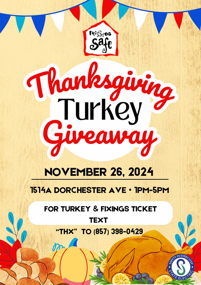 MissionSAFE's tweet photo. Local to Boston? Need a turkey? Join our Thanksgiving Turkey Giveaway! #missionsafe #giveback https://t.co/8ol51Tu90z