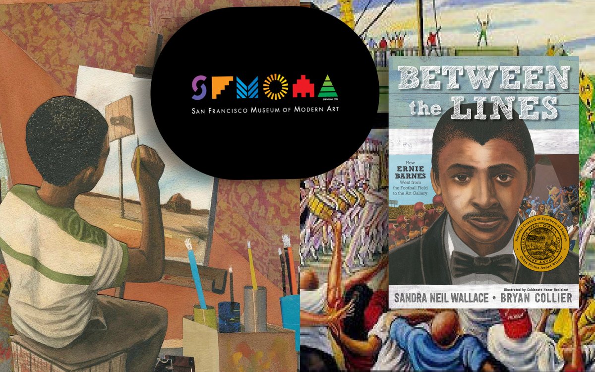 .<a href="/SFMOMA/">SFMOMA</a> has a #sports exhibit &amp; #NFL player-turned-iconic artist Ernie Barnes is featured! Learn more on Barnes in the #picturebook #biography BETWEEN THE LINES, then head to the museum 4 "Get in the Game: Sports, Arts, Culture.” tinyurl.com/2vewzb5r #kidlit #nonfiction #art