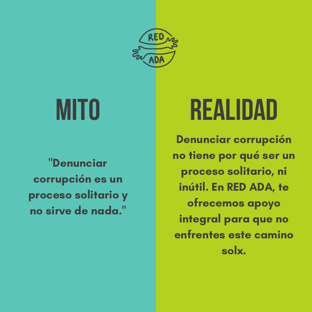 TuRedAda's tweet image. Mitos vs realidad sobre corrupción 👀🫱🏼‍🫲🏽