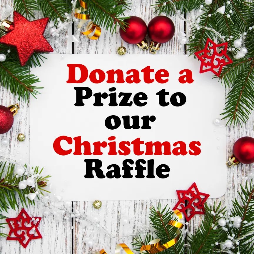 Got a prize to donate for our Christmas raffle? Drop it off at No. 83 or email us with the details. Thanks for your support! 🎄