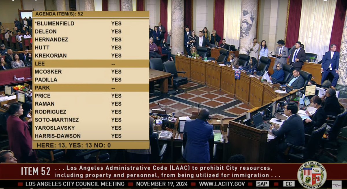 <a href="/LAPublicPress/">Los Angeles Public Press</a> The City Council just voted 13-0 to pass the sanctuary ordinance, with some amendments.