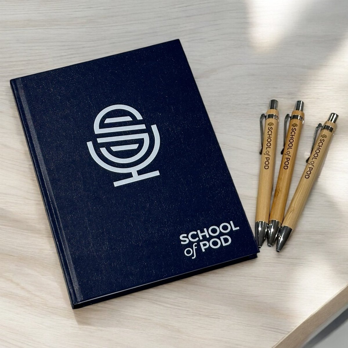 rawmerch's tweet photo. Custom printed A5 notepads and laser engraved bamboo pens for our friends at @SchoolOfPod1

Perfect for corporate gifting, client meetings, or personalised use. Eco-friendly style and professionalism. 🖊️📒

#CustomBranding #EcoFriendlyGifts #SustainableSwag #LaserEngraved https://t.co/Re0IXoVlCe