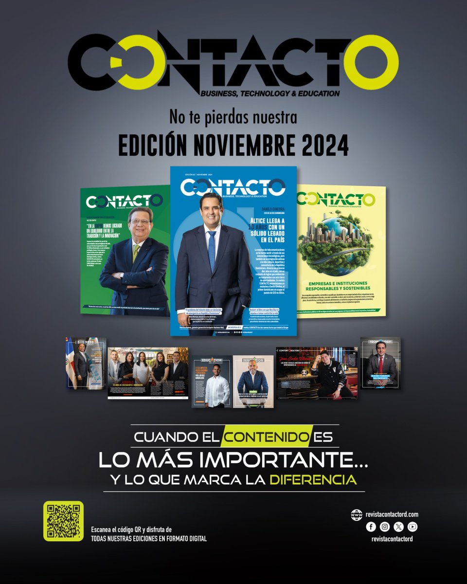 No te pierdas nuestra edición de noviembre este jueves, encartada a suscriptores del periódico El Caribe.

Recuerda que puedes leer todo nuestro contenido en revistacontactord.com
