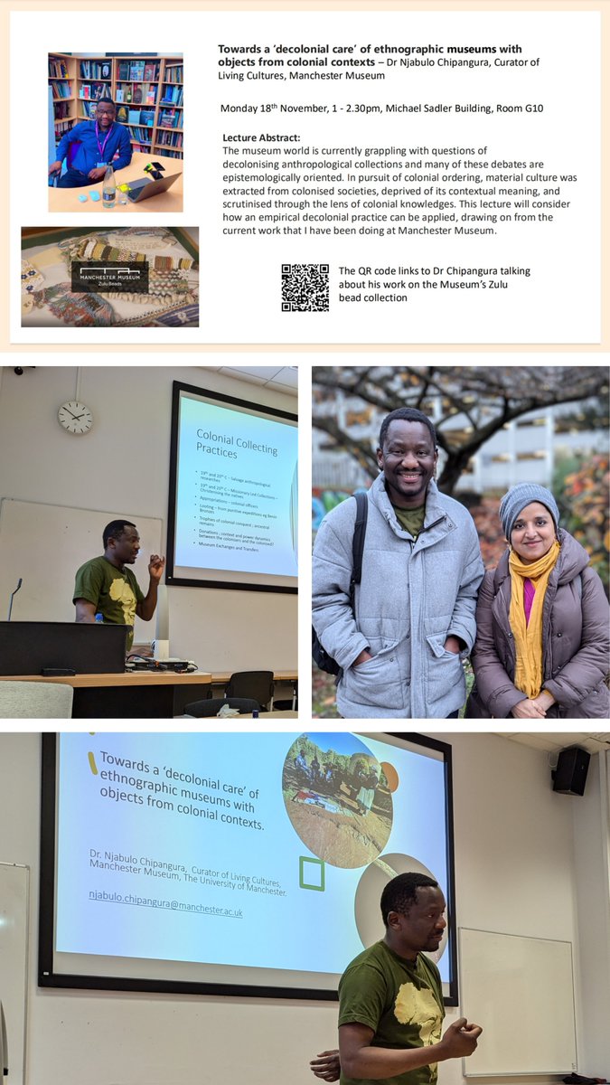 Arabic at Leeds (@arabicatleeds) on Twitter photo This week, University of Leeds students and staff were treated to a scintillating lecture by Dr <a href="/NjabuloChipangu/">Njabulo Chipangura</a> of <a href="/McrMuseum/">Manchester Museum</a> on the concept & practice of 'decolonial care' in ethnographic museums, chaired by Dr Fozia Bora. Many thanks to Dr Chipangura for a brilliant afternoon! This week, University of Leeds students and staff were treated to a scintillating lecture by Dr <a href="/NjabuloChipangu/">Njabulo Chipangura</a> of <a href="/McrMuseum/">Manchester Museum</a> on the concept & practice of 'decolonial care' in ethnographic museums, chaired by Dr Fozia Bora. Many thanks to Dr Chipangura for a brilliant afternoon!