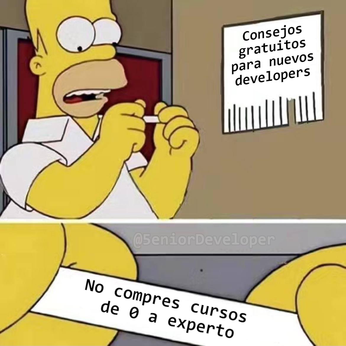5eniorDeveloper's tweet image. Dejemos un consejo para los nuevos, empiezo yo: