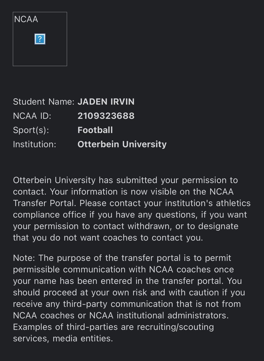 Coaches I am now in the transfer portal with 3 years of eligibility Get at me ‼️

Jaden Irvin 
6’3 
180lbs 
2 ints 
4 break up 
31 tackles
2tfls
7 games played this past season
