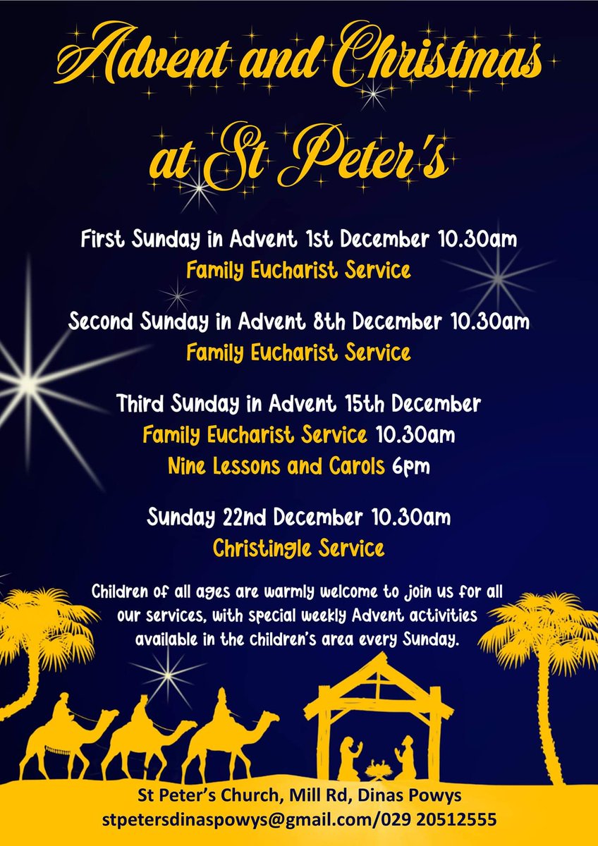 StPetersDinas's tweet image. #Advent and #Christmas2024 at St Peter&apos;s #DinasPowys we&apos;ll be open every day during Advent if you need some peace and calm in the midst of the Christmas shopping!