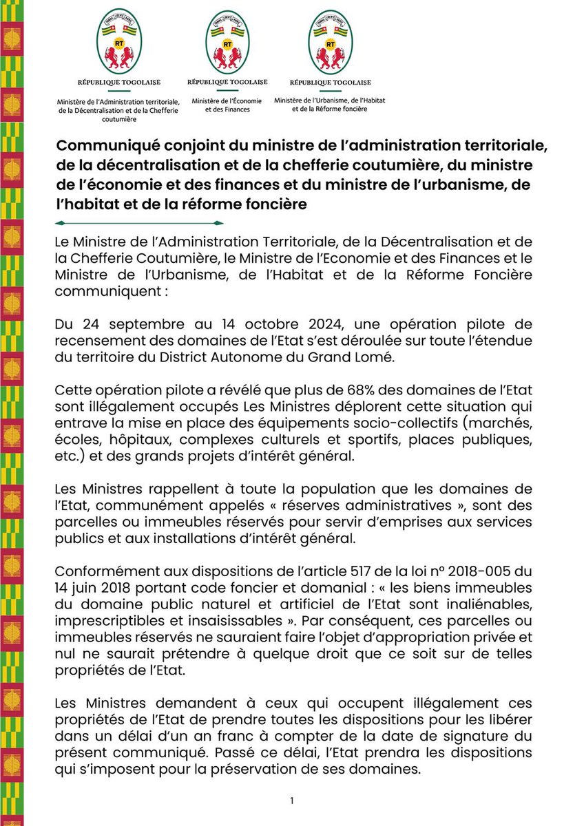 Gouvernement Togolais tweet media