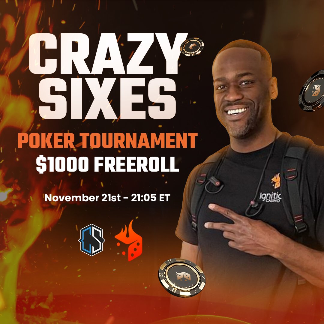 🤑 $1000 freeroll 
🎯 $50 bounty on @crazysixes66
📆 21st November, 21:05pm EST

Make sure you're ready for Crazy Sixes' freeroll now! -  bit.ly/4hUZ8ck