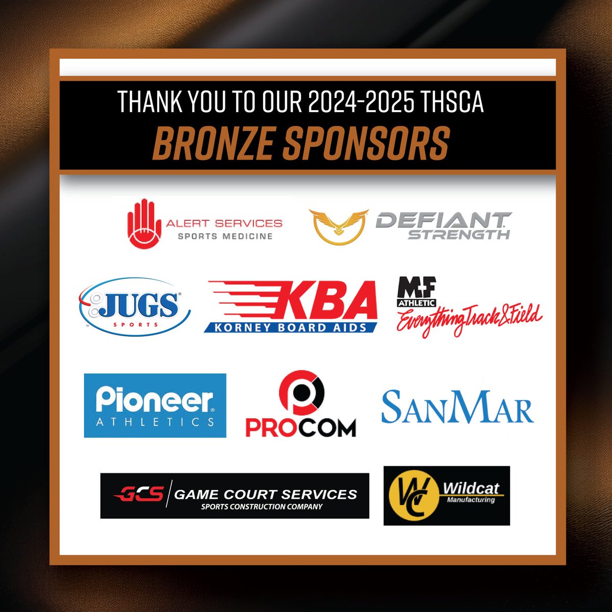 THSCAcoaches's tweet image. Standing ovation for our 24-25 THSCA Bronze Sponsors! 🙌 Thank you for what you do for coaches in this state!

@alert_services_ • @EverythingTF • @pioneerathletic • @ProComHeadsets • @sanmar_corp • @jugssports • @Game_Court_GCS • @KBA_Coach

thsca.com/sponsors
