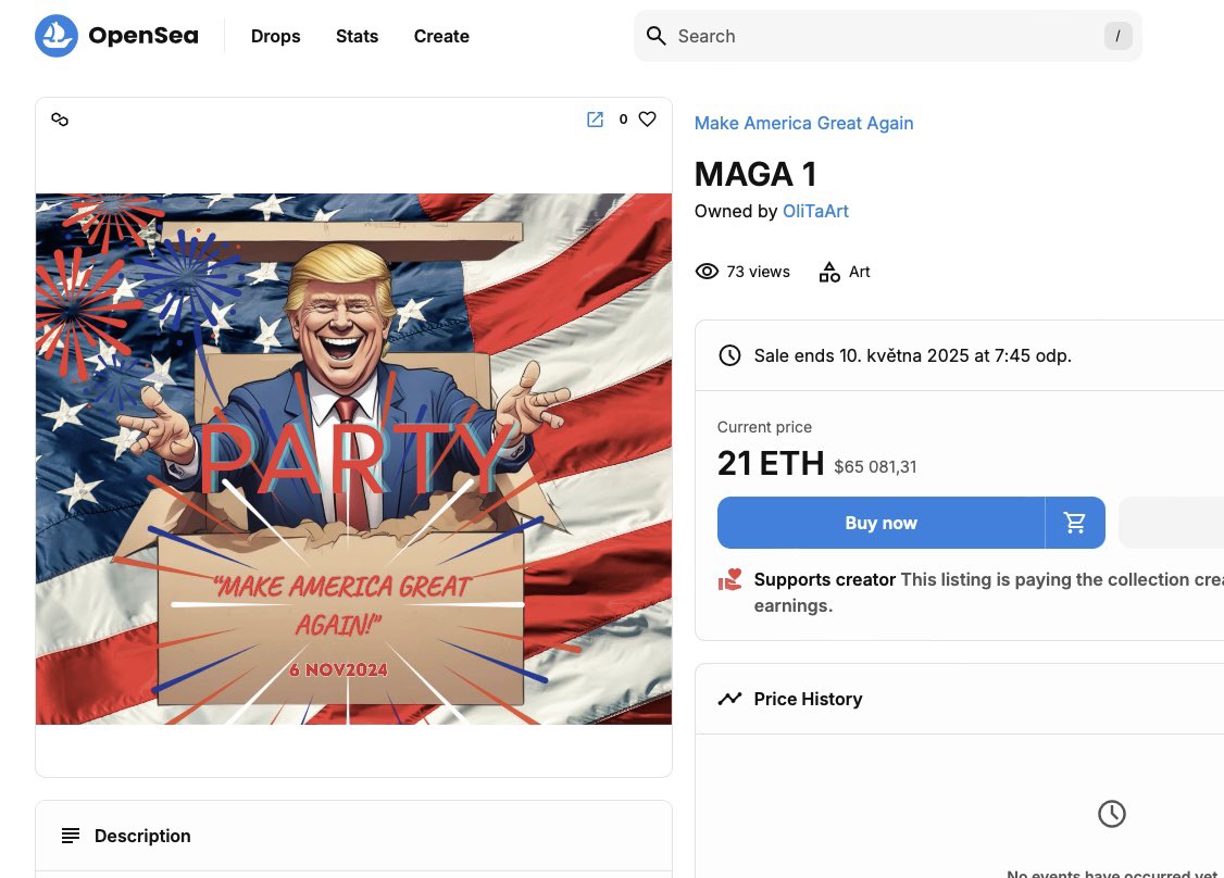 Nov 19, 2024: "Volatile Valor"
opensea.io/assets/matic/0… #Trump #Trump2024 #nft #NFTCollection #opensea #CryptoArt #Ethererum #ETH #MAGA1 #MAGA24