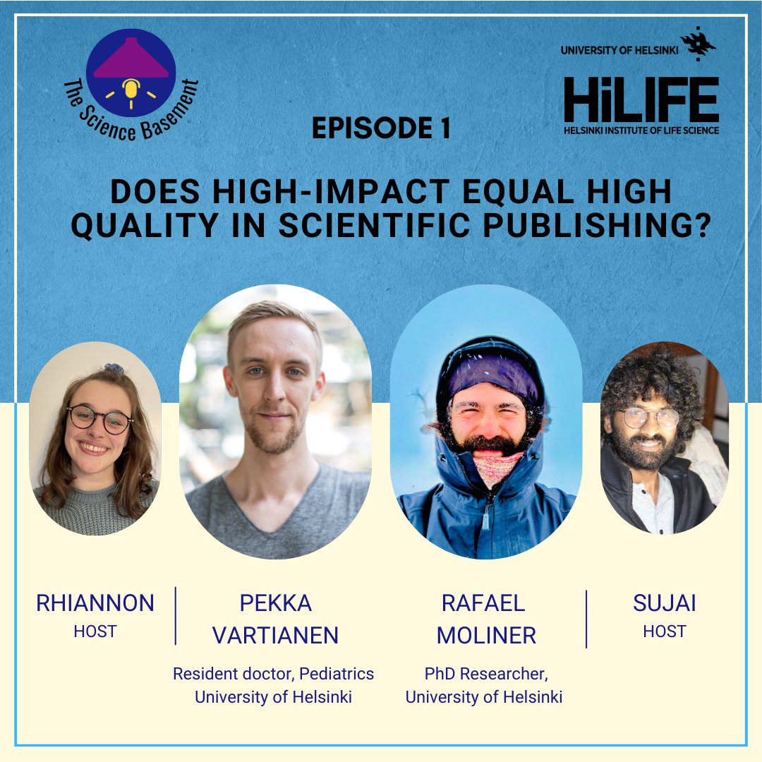 The Science Basement Podcast (@scibasementpod) on Twitter photo TSB x HiLife miniseries Ep 1 OUT NOW‼️
In this episode, our guests, Pekka (<a href="/pecsi_max/">Pekka Vartiainen</a>) & Rafael Moliner share their personal journeys in academia & the relationship between quality, impact, & collaboration in research. Get the episode on Apple podcast, Soundcloud or Spotify. TSB x HiLife miniseries Ep 1 OUT NOW‼️
In this episode, our guests, Pekka (<a href="/pecsi_max/">Pekka Vartiainen</a>) & Rafael Moliner share their personal journeys in academia & the relationship between quality, impact, & collaboration in research. Get the episode on Apple podcast, Soundcloud or Spotify.