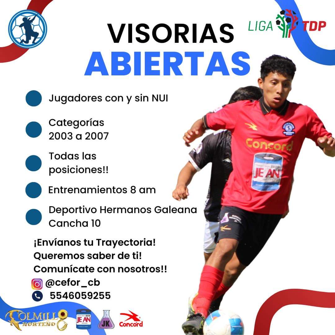 cefor_cb10's tweet photo. No te pierdas la oportunidad de pertenecer a un equipo con mucha historia y trayectoria!!

Preséntate con ropa deportiva blanca e Hidratación.
TE ESPERAMOS !!

💙🤍⚽️ #TerceraDivisionProfesional ⚽ 🤍 #SomosCeforCB 👊🏻
#SinParar
🤜🏻 🤛🏻 ⚽ 💙
#JK #ConcordOficial #Jean
Liga TDP MX ⚽ https://t.co/IKYe3cbdx1