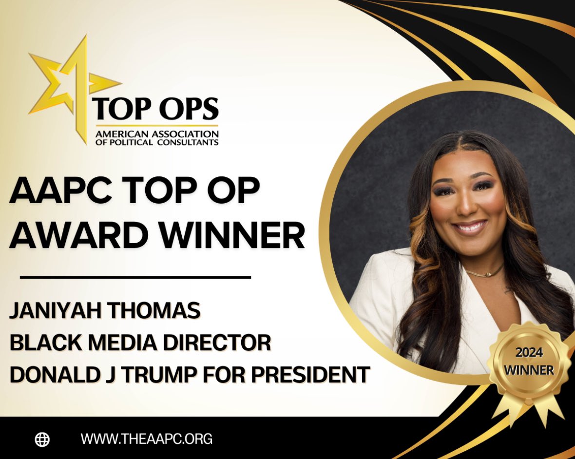 JaniyahRthomas's tweet photo. Honored to be named one of @TheAAPC’s 2024 top operatives! #AAPCTopOps https://t.co/2s1Q386I9e