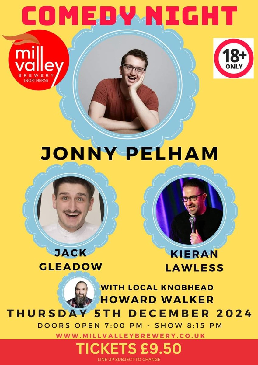 Comedy Night Thursday 5th December, tickets online now available,
millvalleytaproom.co.uk