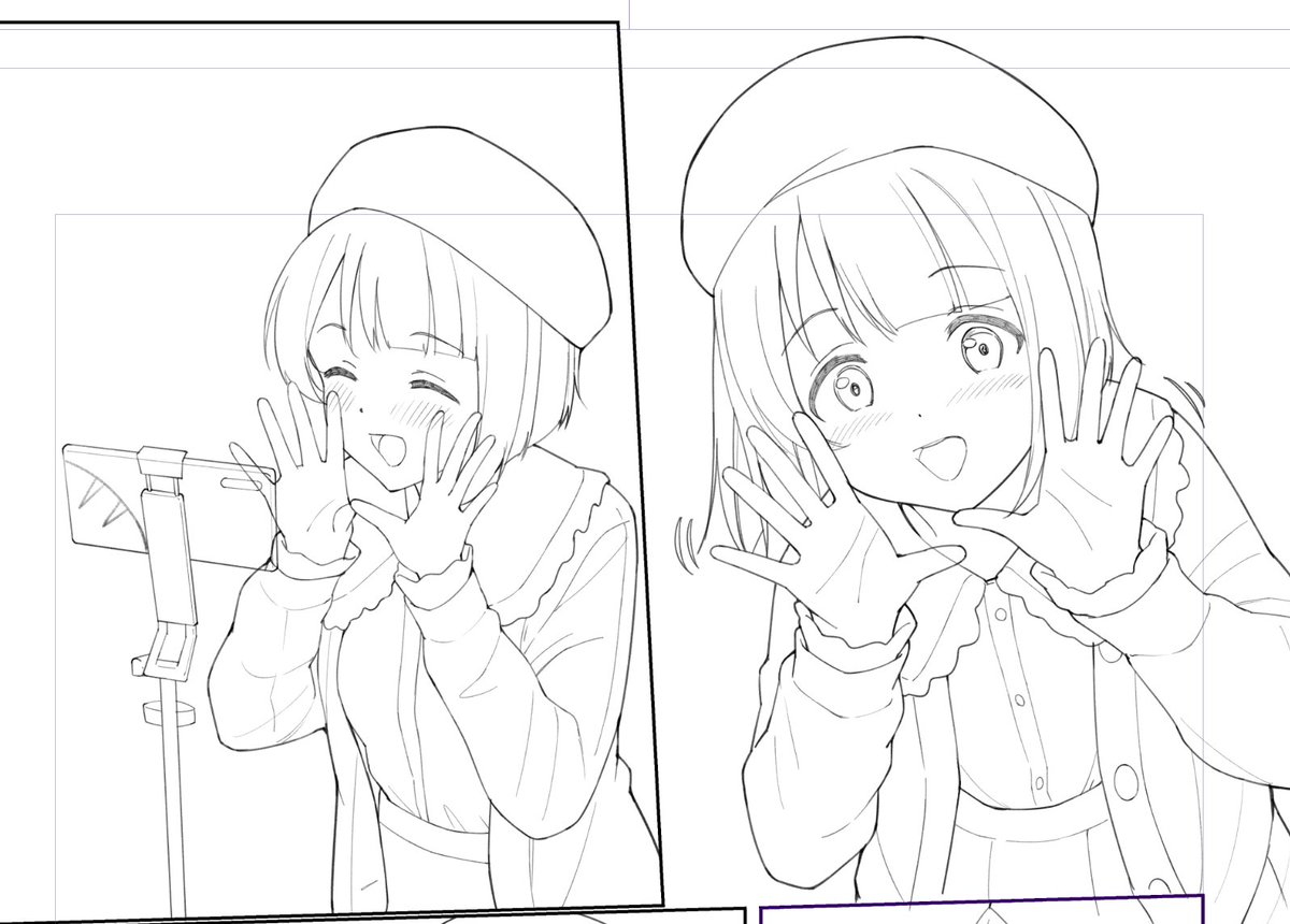 描いてる途中のかすみん本原稿 