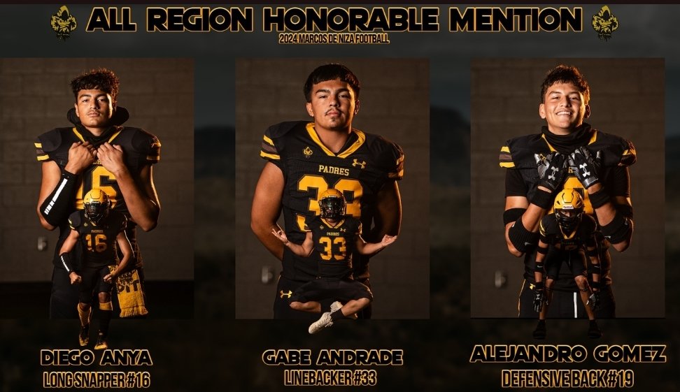 Congratulations to our All-Region Honorable Mention (4A East Sky) selections! Great job, Padres! <a href="/MdNAthletics/">Marcos de Niza High School Athletics</a> #NextLevelPadres//#PadrePower

📷 <a href="/TK_Kreations/">TK Kreations</a>