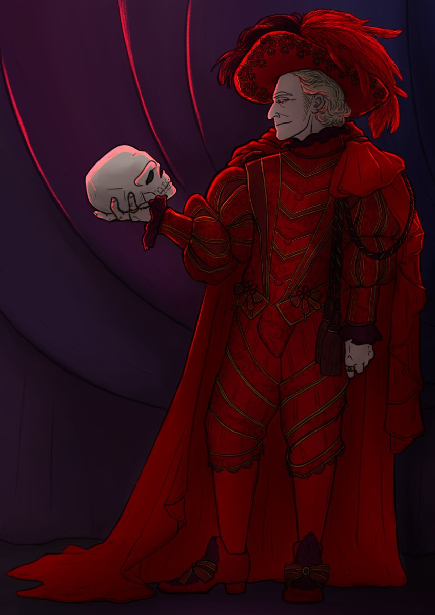 my piece for the #AuxiliaryWardrobeZine <a href="/stedebonnetzine/">The Auxiliary Wardobe Zine</a>! Stede as the Red Death (from the Phantom of the Opera stage musical) 💀 #ofmd