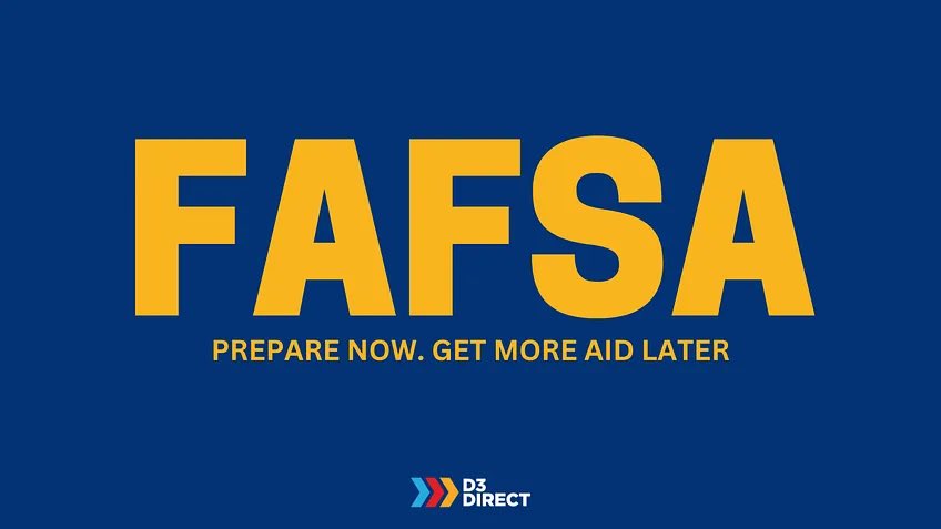 D3Direct (@d3direct) on Twitter photo The 2025-26 FAFSA is open ahead of schedule!
HS Senior Recruits, complete it ASAP 
Why?
To better understand the actual cost of tuition for schools you’re applying to The 2025-26 FAFSA is open ahead of schedule!
HS Senior Recruits, complete it ASAP 
Why?
To better understand the actual cost of tuition for schools you’re applying to