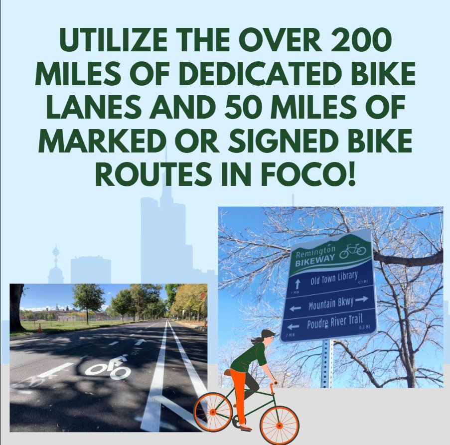 CSU_behav_lab's tweet image. Do you know that Fort Collins, Colorado, is a Platinum-rated Bicycle Friendly Community? This city maintains more than 200 miles of dedicated bike lanes and 50 miles of marked or signed bike routes! #behavioralmedicine #foco #biking