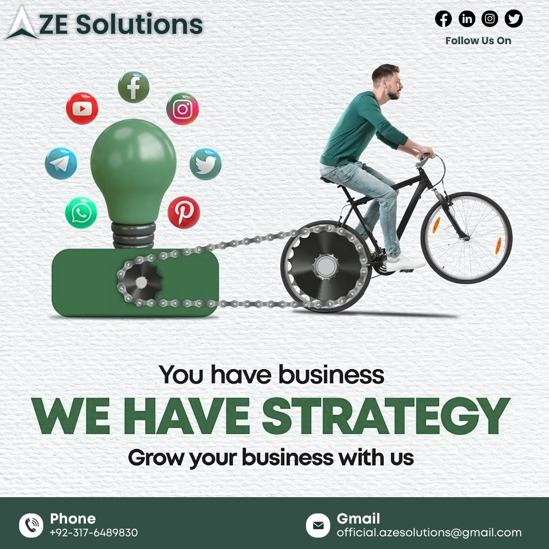 AZESolutions's tweet image. 🚴‍♂ Ready to take your business to the next level? At AZE Solutions, we provide tailored strategies to drive your business forward. Just like a well-oiled machine, our innovative solutions keep you moving seamlessly toward success. 🌟

#ElonMusk #BusinessGrowth #Marketig