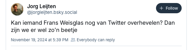 ArnoudDaan's tweet photo. @fransweisglas . Beste Frans je wordt gemist in de Blauwe Lucht. https://t.co/674zbGvXwH