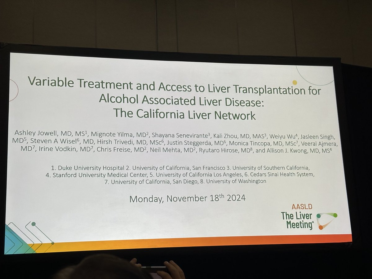 PaulYKwo's tweet image. There are disparities that we must address in those being listed for LT for ALD. Important findings presented by @ashley_jowell and @allisonkwong congratulations to both @Stanford_GI @AASLDtweets