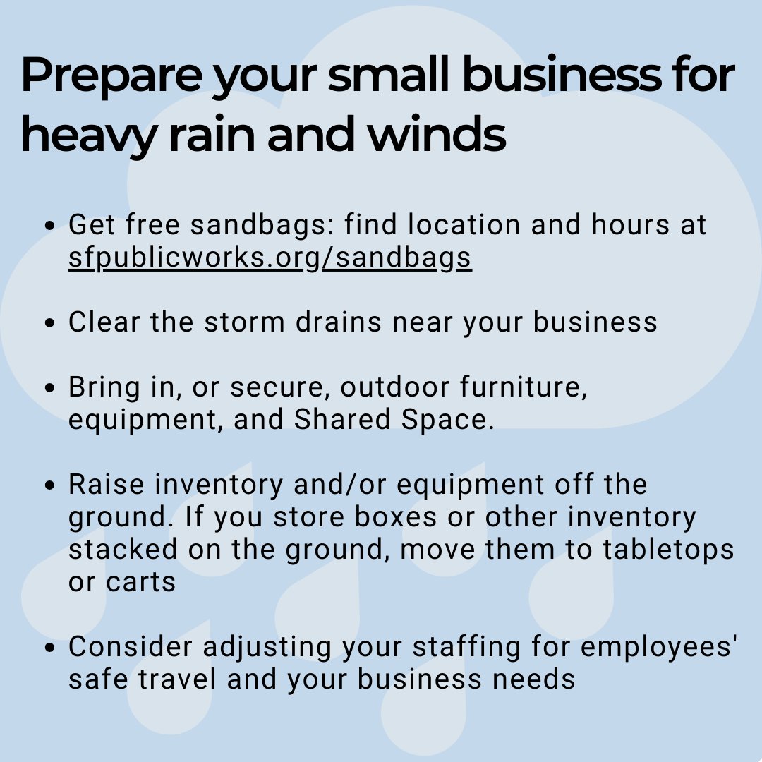 Storms are in the forecast for the next several days, with the possibility of heavy rainfall and strong winds. Prepare your business with these tips!