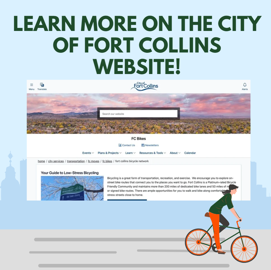 CSU_behav_lab's tweet image. Do you know that Fort Collins, Colorado, is a Platinum-rated Bicycle Friendly Community? This city maintains more than 200 miles of dedicated bike lanes and 50 miles of marked or signed bike routes! #behavioralmedicine #foco #biking