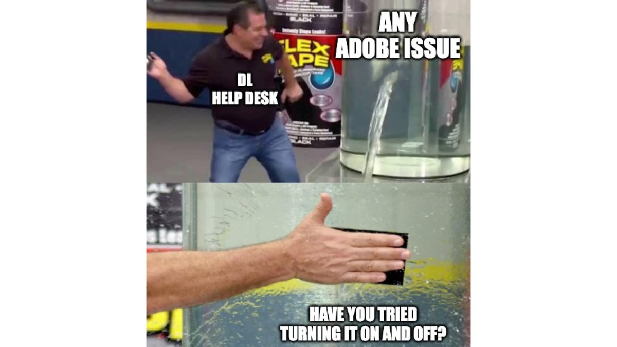 📺 Are you tired of Adobe crashing for the hundredth time? 😩 Well, hold on to your seats, because the DL Help Desk is here to save the day! 🚀 Reach out now! Your tech troubles don’t stand a chance! 💻#TechSupport #DLHelpDesk #RescueYourAssignments