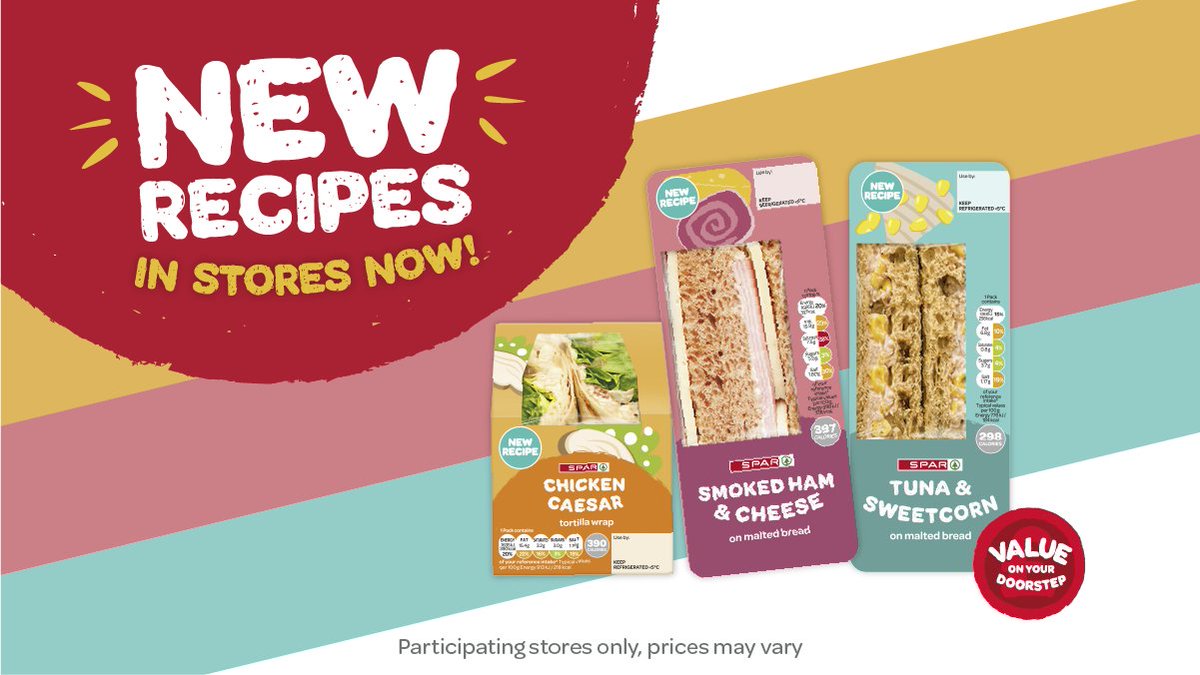 SPARintheUK's tweet image. New recipe alert! 

Pop to your local SPAR and grab our New Recipe sandwiches and wraps and let us know what you think!

#NewRecipe #ValueOnYourDoorstep