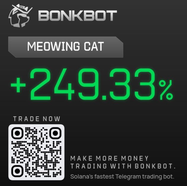 Holding this until it’s 2,000% or 0

$MEOW

23yDixAxZhKQ2PJ3fPhqJqkahYb9zNxKKaUrAeuZpump