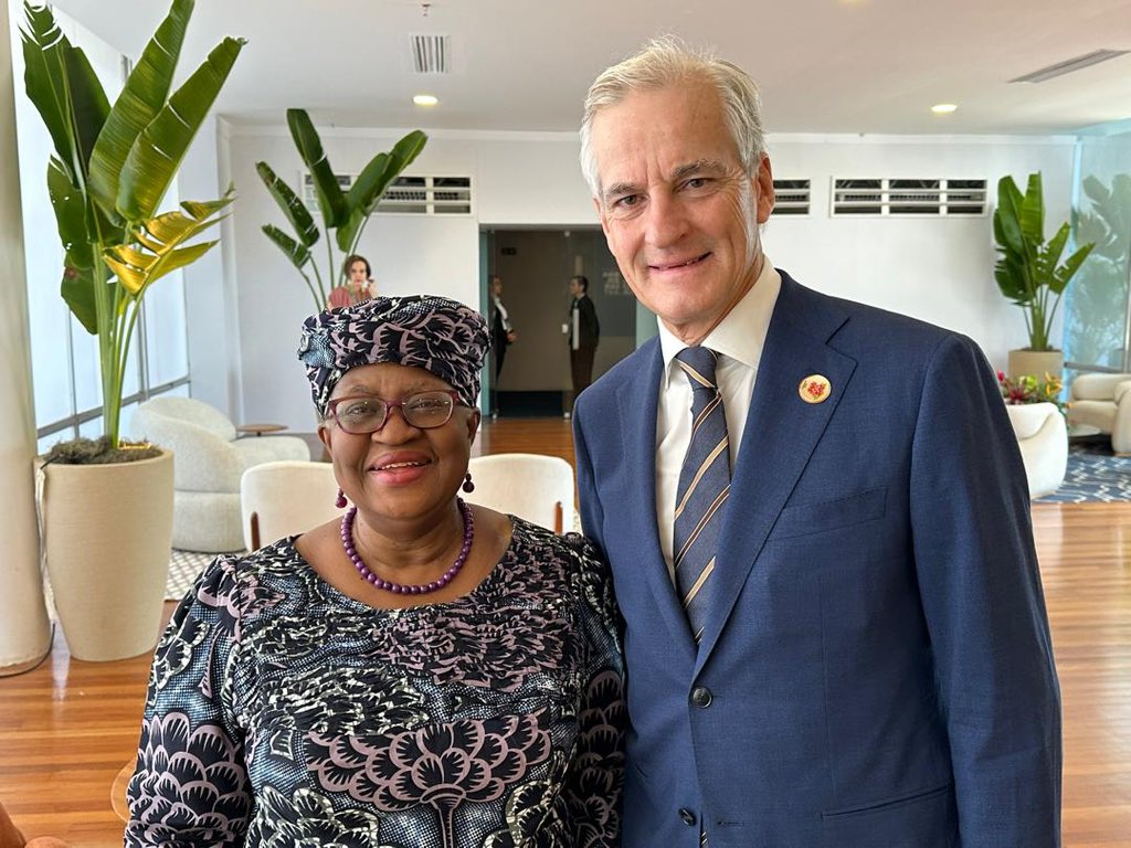 Very productive meeting with H.E Prime Minister <a href="/jonasgahrstore/">Jonas Gahr Støre</a> of Norway. Thanks Excellency for your belief and trust in the WTO’s ability to deliver and for great advice on the way forward with reforms.